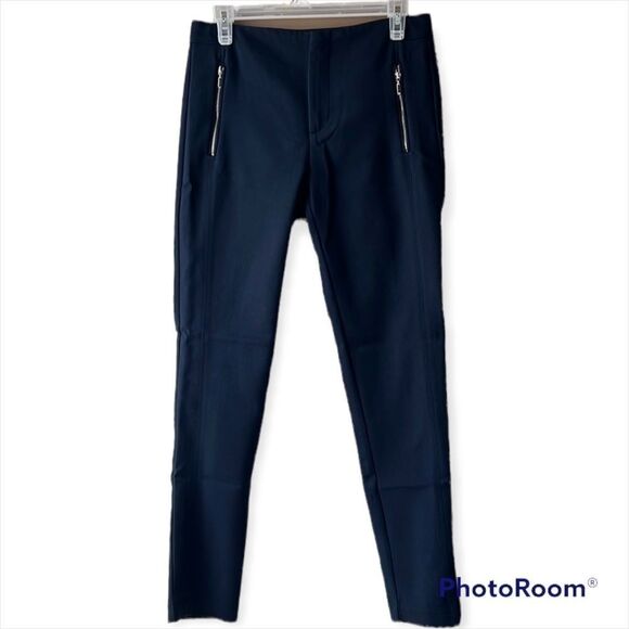 Zara Navy Blue Straight Leg Dress Pants Size Small - Picture 1 of 9